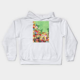 Floral and Crepe Pattern Kids Hoodie